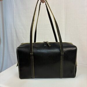 Lambertson Truex Boxcar Doctor Bag Satchel Black Leather